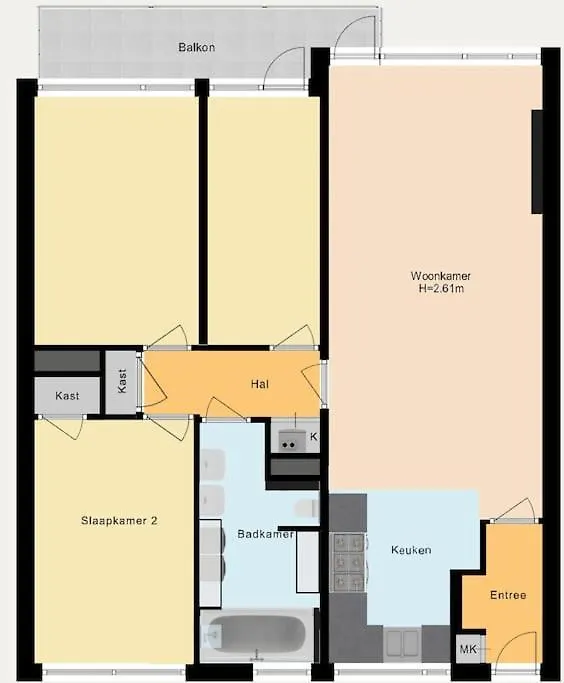 Luxe Apartment Station Zuid Amsterdam 0*,